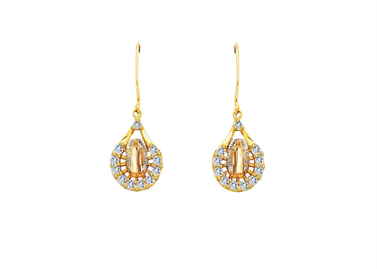 Gold Plated Saint Jude CZ Earring